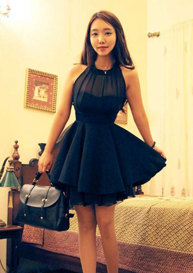 black halter homecoming dress short Sexy Sheath Halter Black Sleeveless Mini Short Formal 8th Grade Homeco   DivineProm