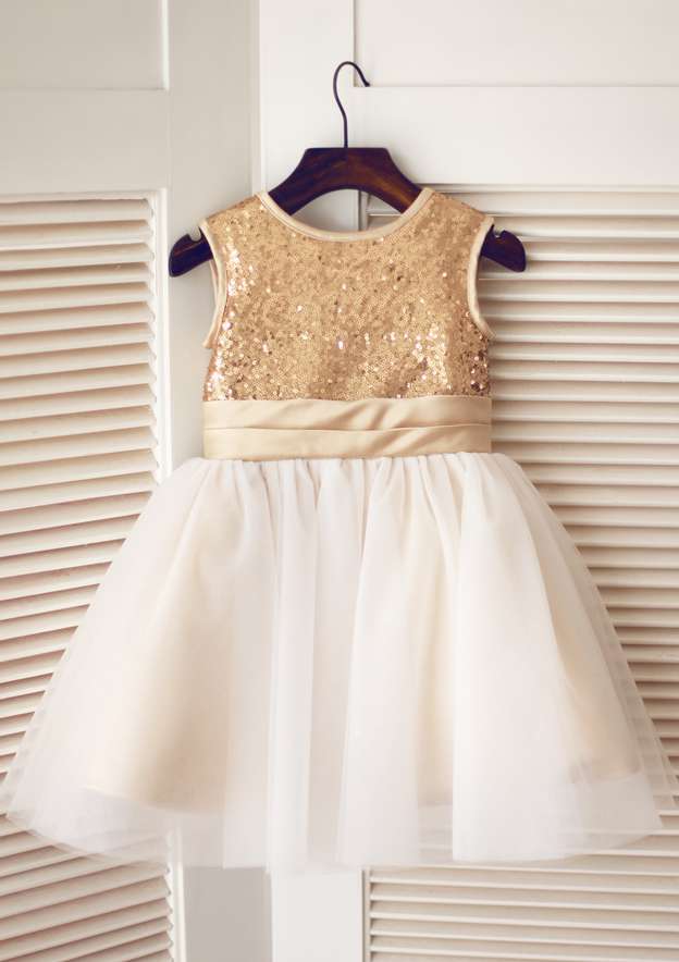slim fit dress slacks Elegant Baby Gold Patterned Sequin Party Dress Toddler Girls Pageant Dresses main image 1