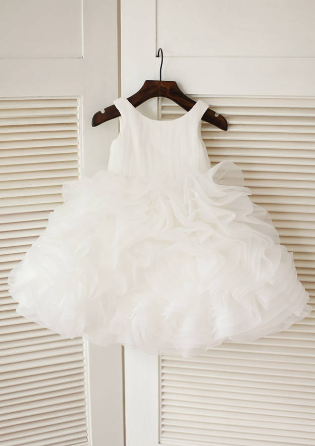 Gorgeous Embroidered Cap Sleeve Jewel Knee Length Flower Girl Dress