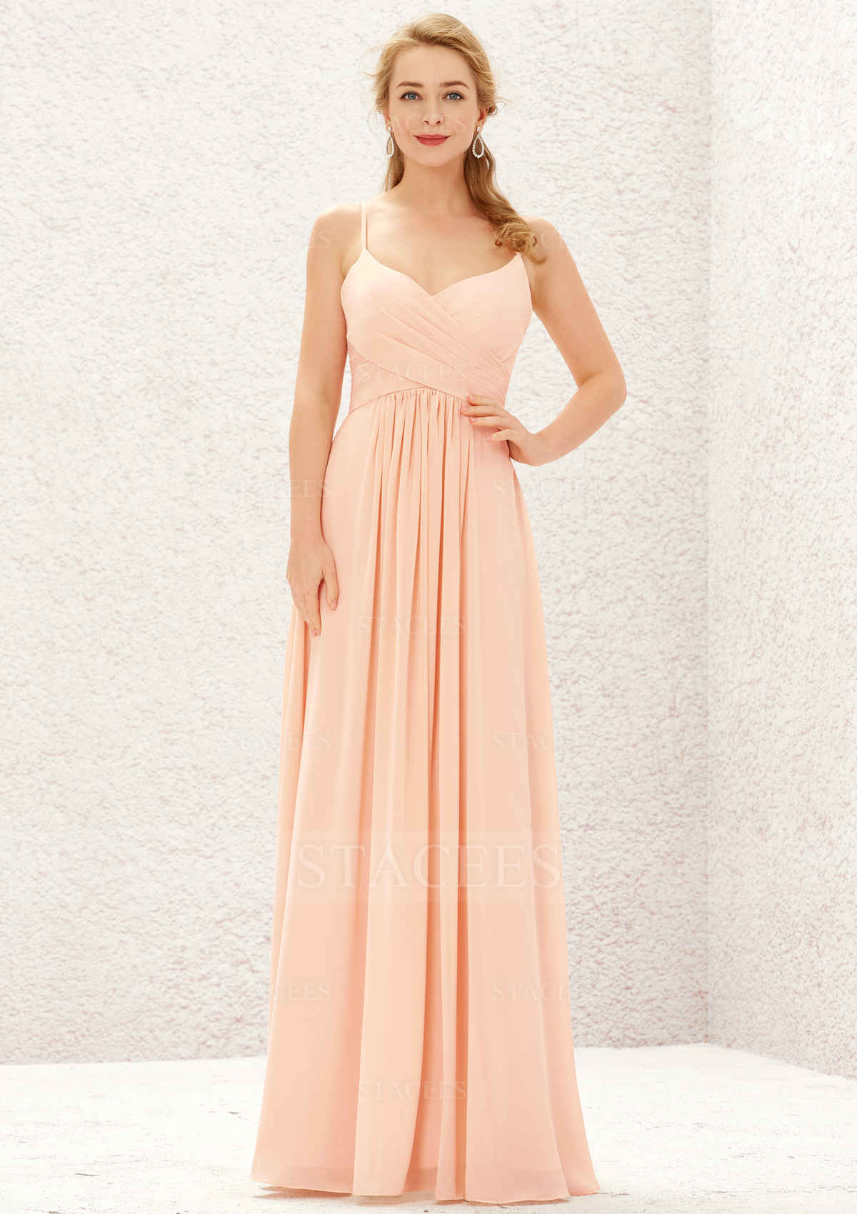 Sweetheart Chiffon Long A-line Bridesmaid Dress With Pleated