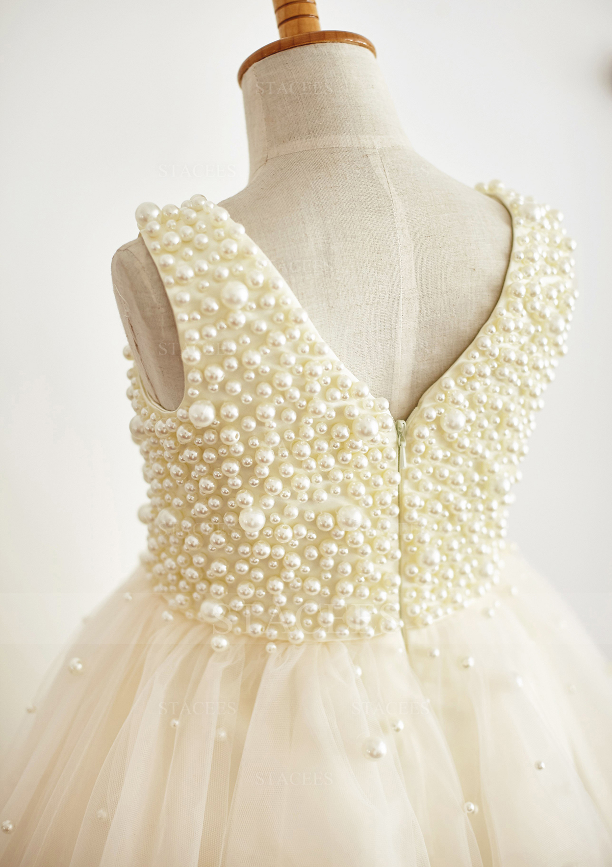 最終値下げです！FLOWER BALLOON TULLE Bateau A-Line/Princess Long/Floor-Length Organza Flower Girl