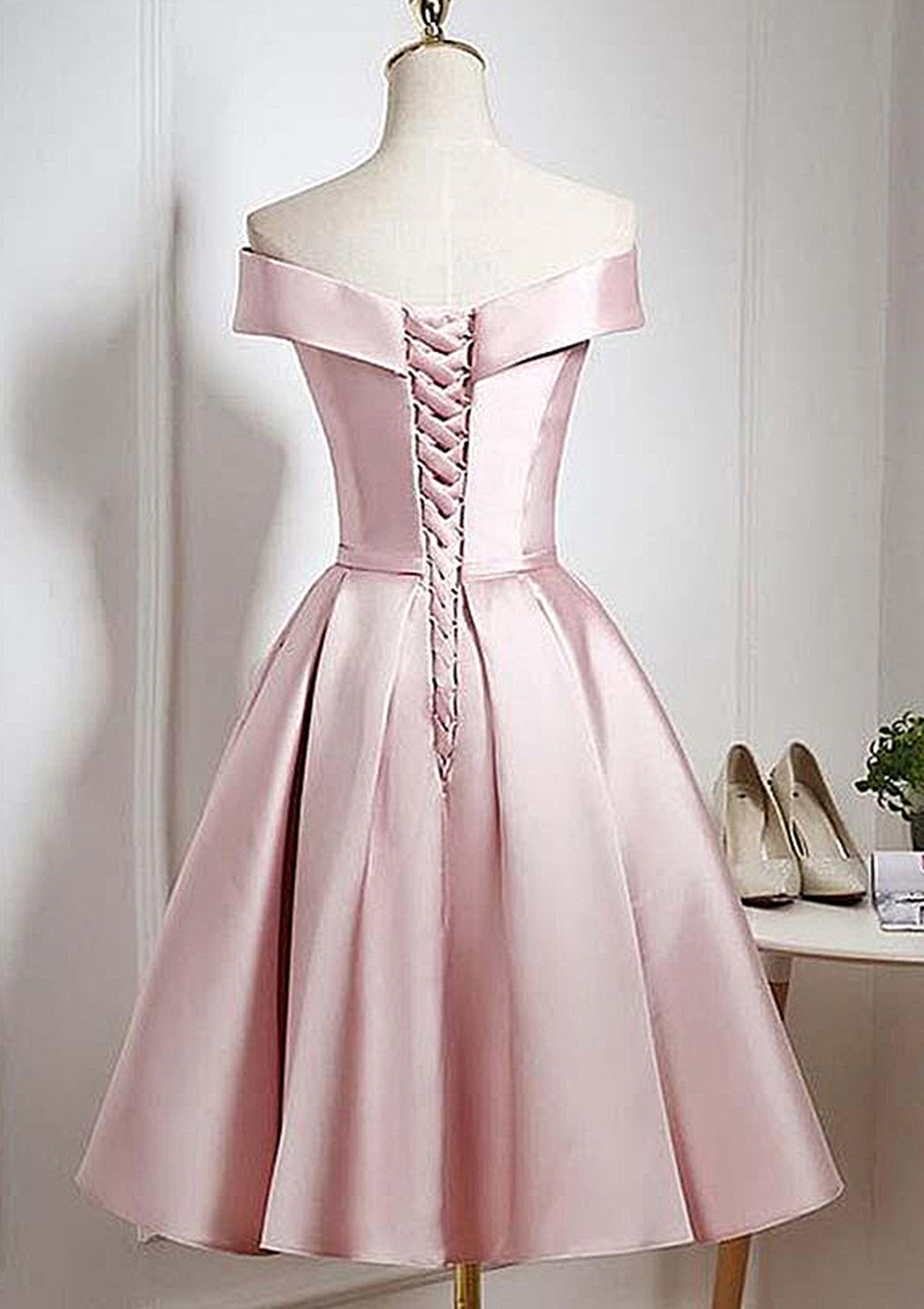 Elegant Off-Shoulder Satin Short/Mini Homecoming Dress - Homecoming Dresses - Stacees Elegant Off-Shoulder Satin Short/Mini Homecoming Dress - Homecoming Dresses - Stacees