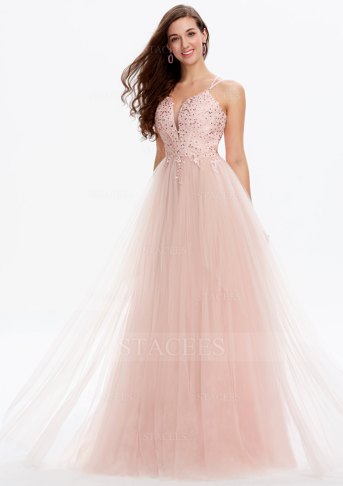 chinese dress ladies Stunning Long A-line Sequined Beading Sleeveless Prom Evening Dresses –  misshow.com main image 1