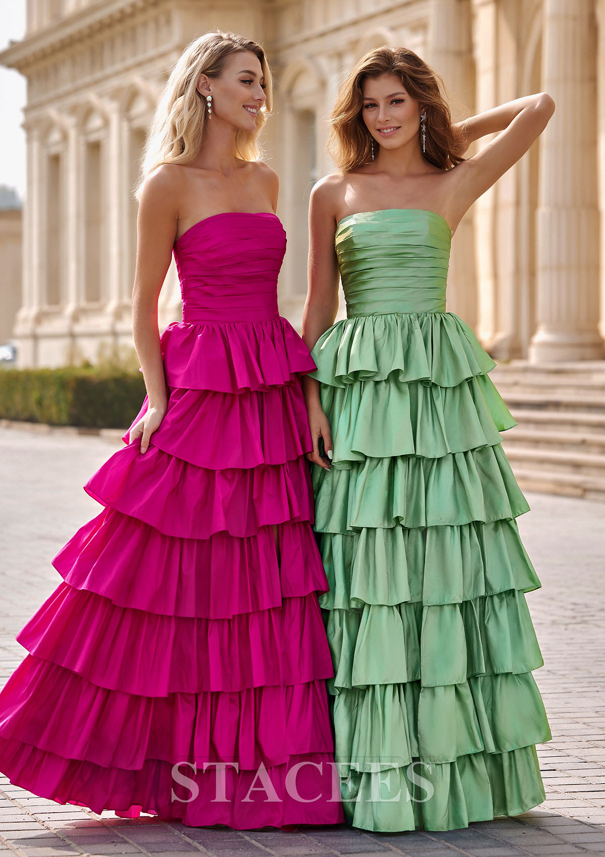 Aline Square Neckline Taffeta FloorLength Prom Dress with Pleated