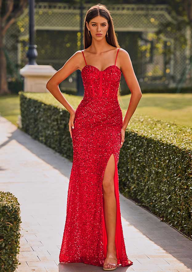 fitted applique sequin sleeveless corset slit prom dress Nox Anabel T1511 Floral-Sequin Long Prom Dress Black Multi / 2 main image 0