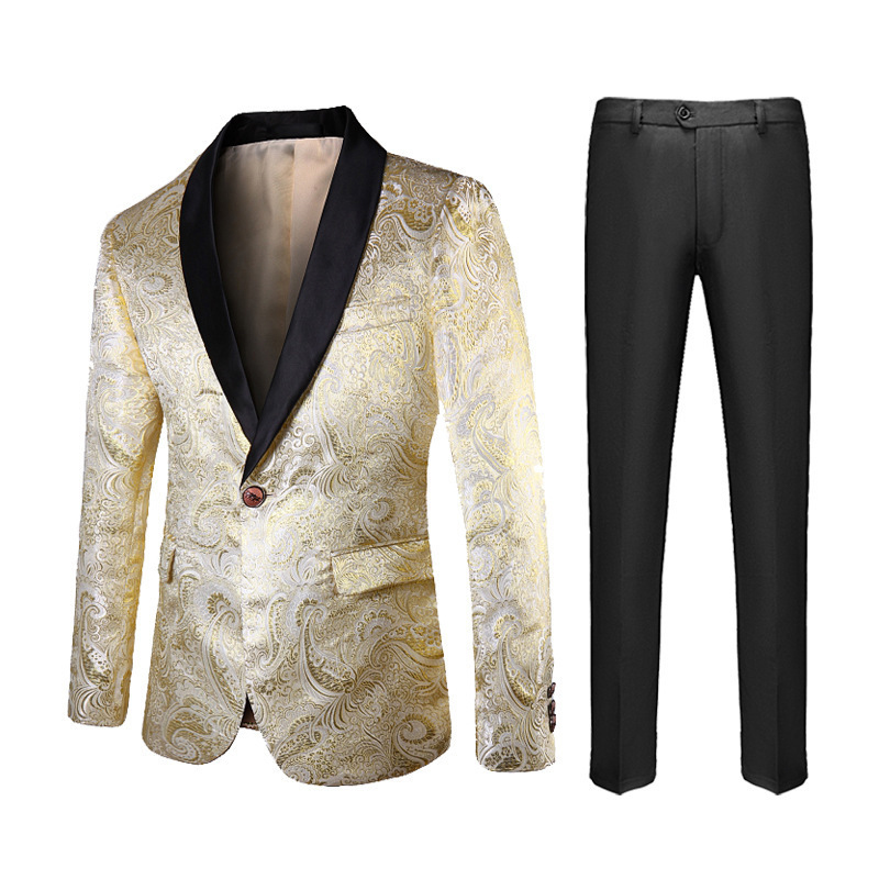 Shawl Lapel 2 Piece Single Breasted Men's Prom Suit