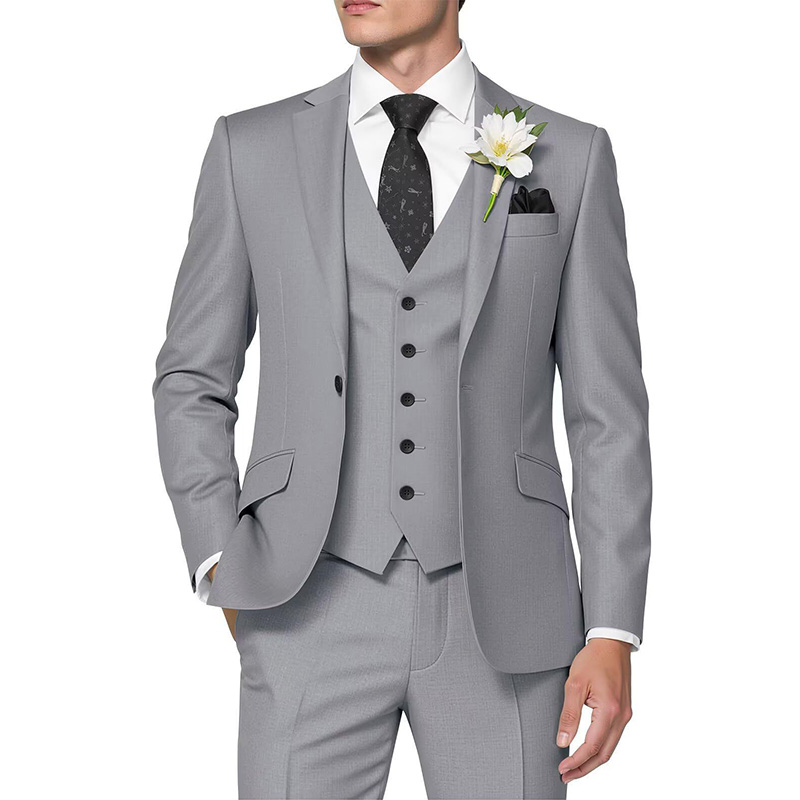 Notch Lapel 3 Piece Single Breasted Men's Wedding Suit