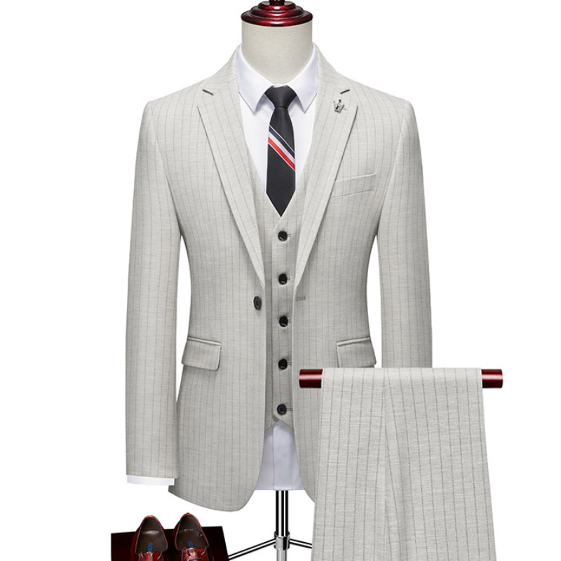 Notch Lapel 3 Piece Single Breasted Men's Wedding Suit