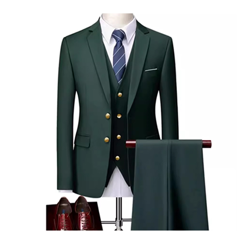 Notch Lapel Single Breasted 3 Piece Men's Wedding Suit 