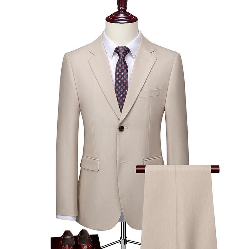 Revers cranté simple boutonnage 2 pièces costume homme pour mariage