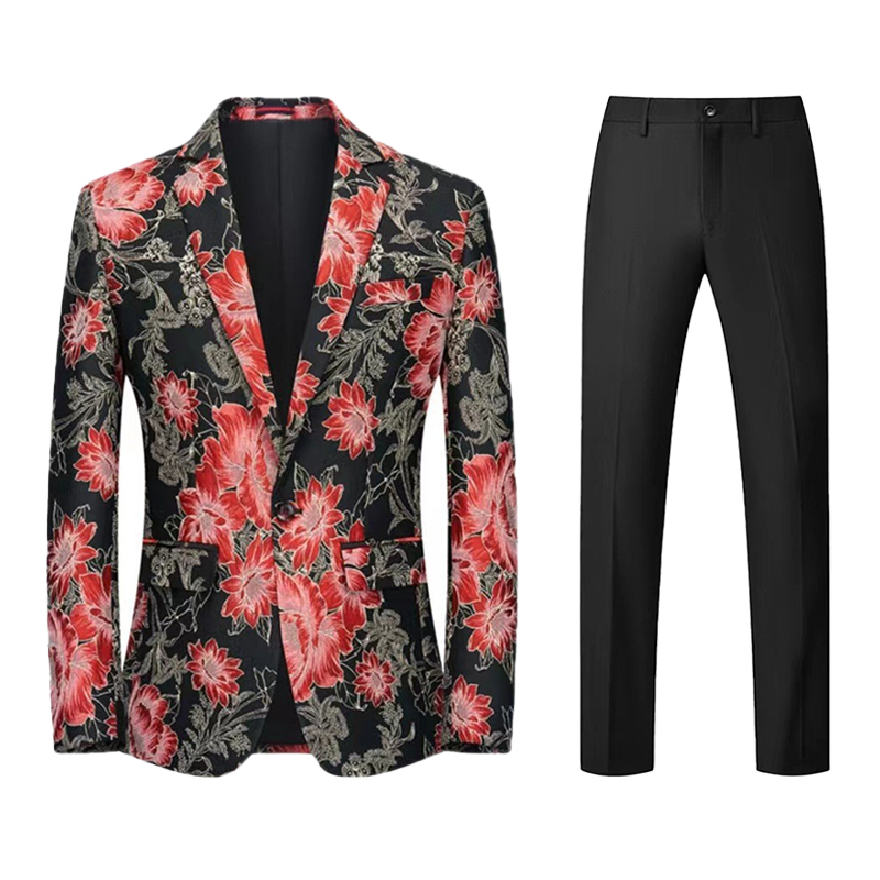 Peak Lapel 2 Piece Single Breasted Men's Prom Suit 