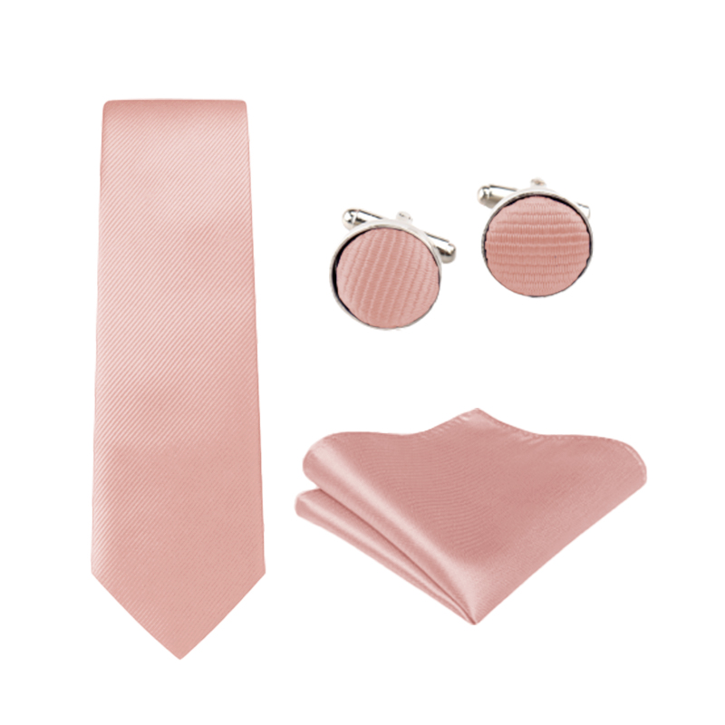 Solid Men's 3-Piece Polyester Tie Set 