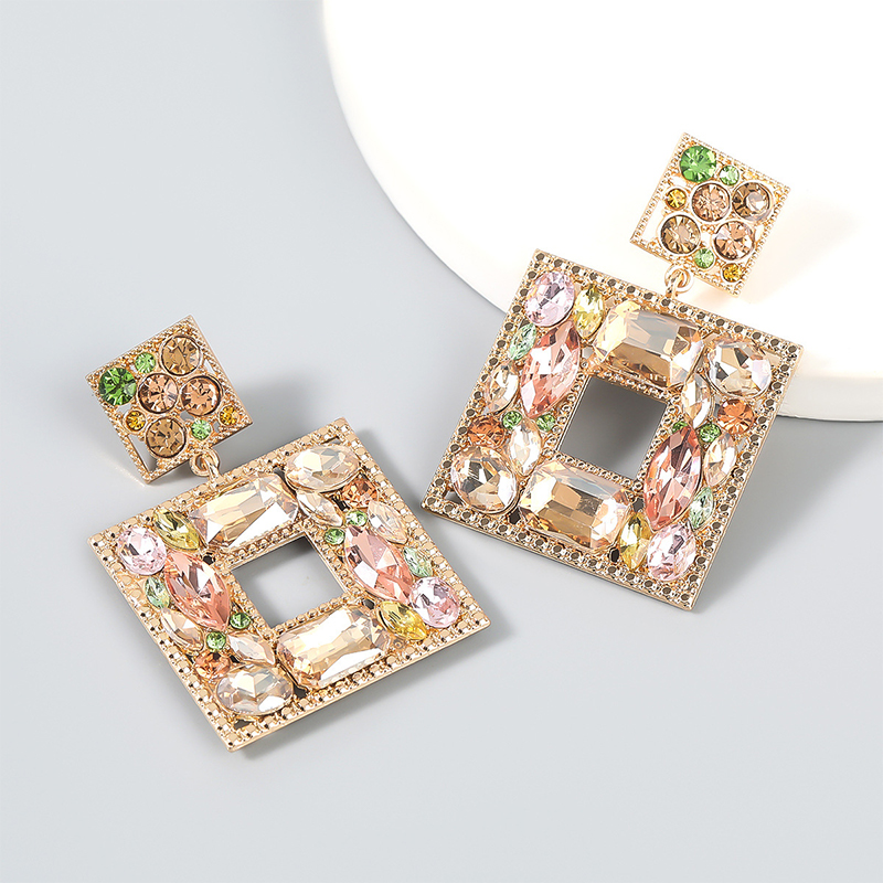 Charming Exquisite Ladies' Alloy Earrings with Cubic Zirconia