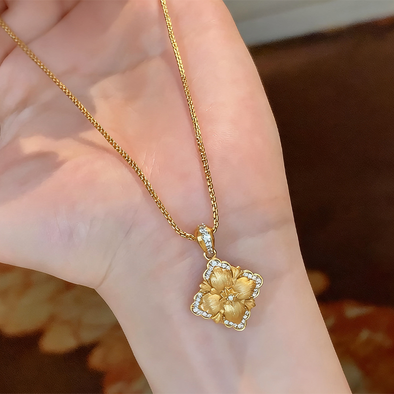 Luxurious Charm Copper Necklace with Cubic Zirconia