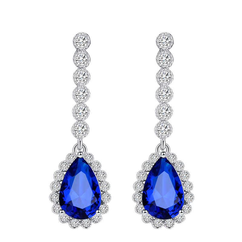 Luxurious Exquisite Female Copper Earrings with Cubic Zirconia