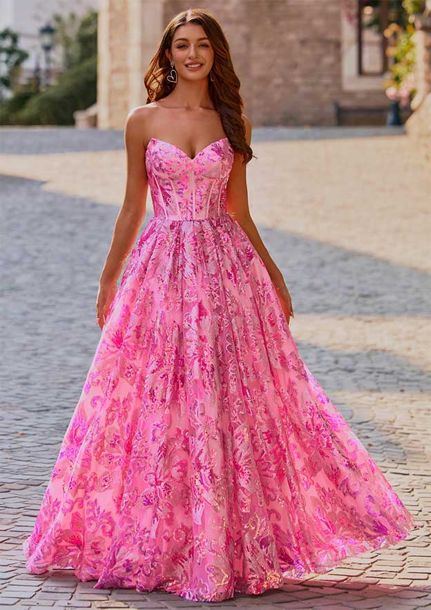 green emerald velvet dress V-Neck Long Sequin Prom Dress with Lace-Up Back Royal / 4 main image 1