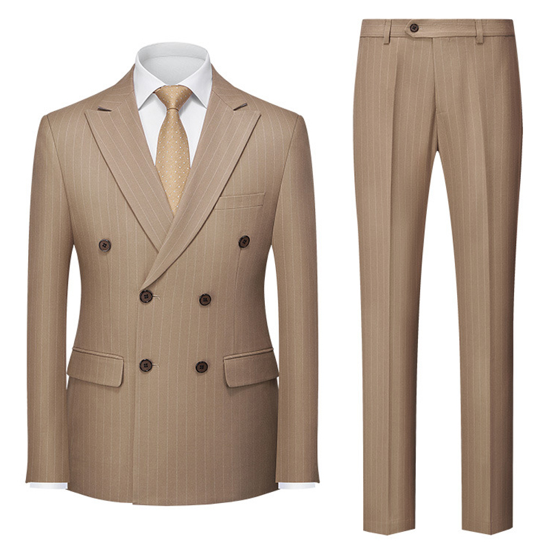 Peak Lapel 2 Piece Double-breasted Men's Prom Suit 