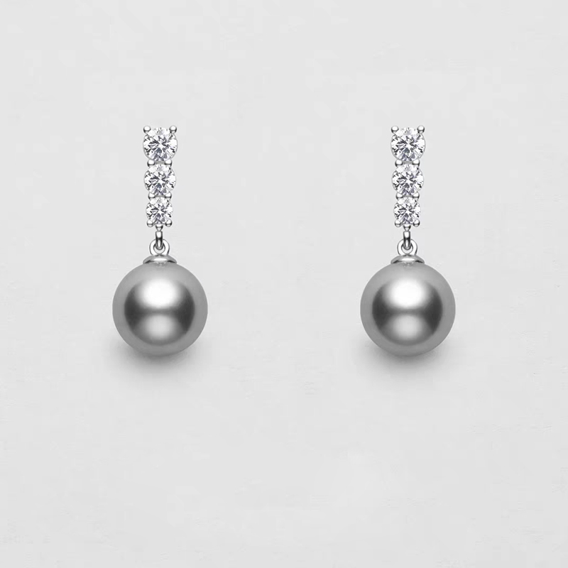 Elegant Vintage Ladies' Copper Earrings with Cubic Zirconia Imitation Pearls