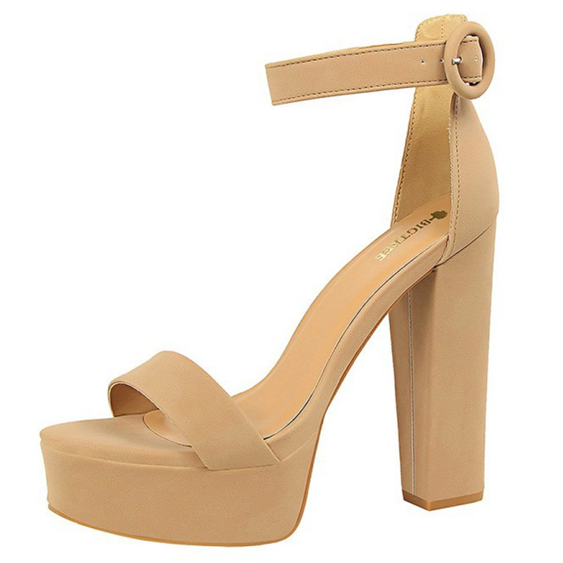 Round Toe Heels Suede with Ankle Strap Buckle Women's Graduation Prom Shoes
