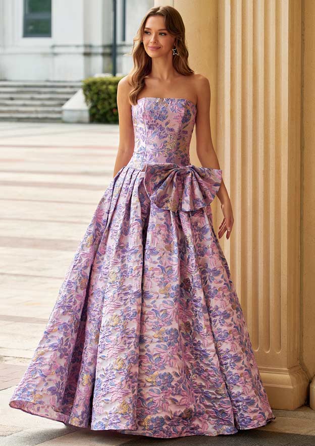 purple floral dress formal Fresh Pick Purple Floral Formal Plus-Size Dress Purple Floral / 16 main image 1