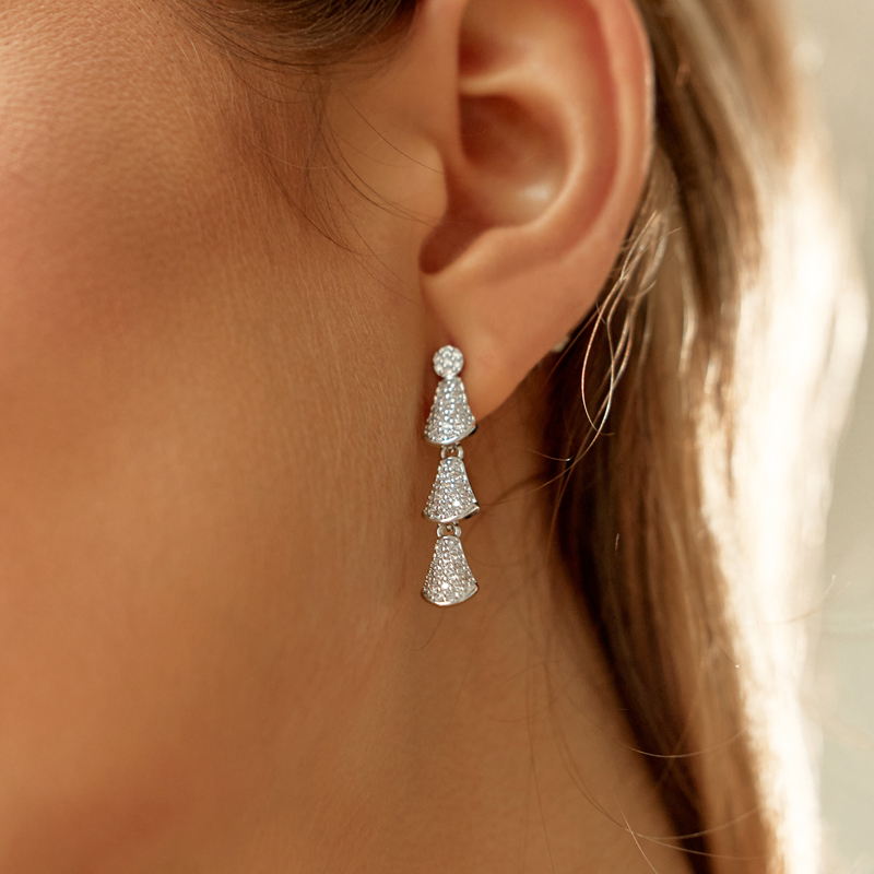 Elegant Exquisite Female Drops Alloy Earrings with Cubic Zirconia