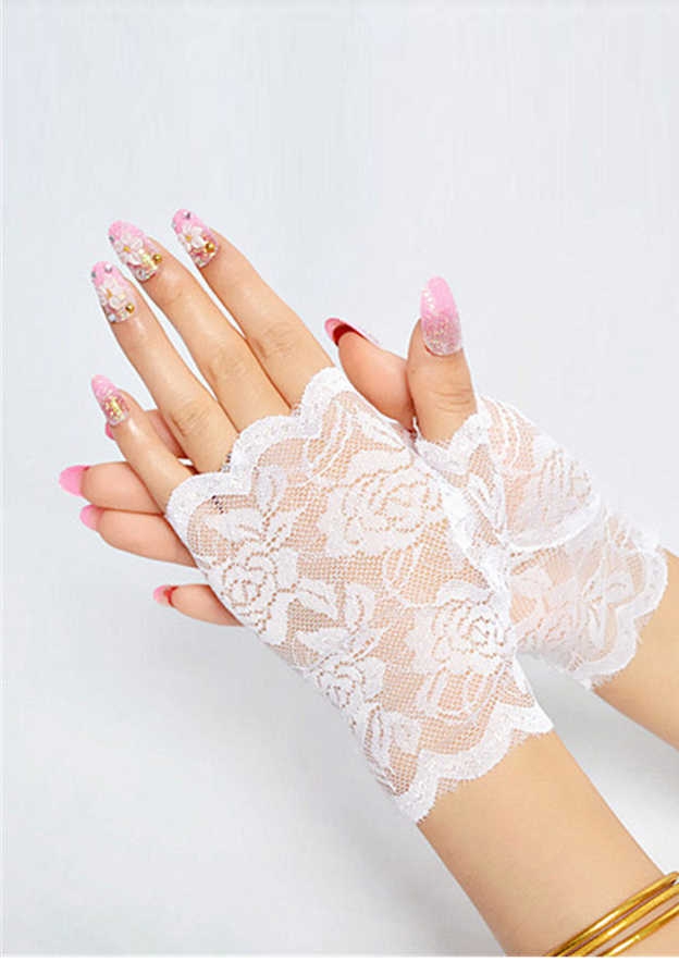 Wrist Length Lace Fingertips Bridal/Wedding Gloves