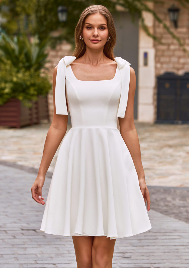 Sleeveless Scoop Neck A-line/Princess Tea-Length Tulle Wedding Dress With  Lace Waistband - Wedding Dresses