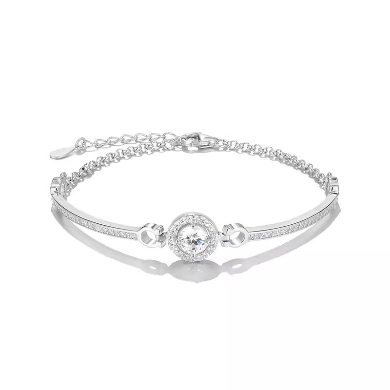 Attractive Girls' Copper Bracelet with Cubic Zirconia