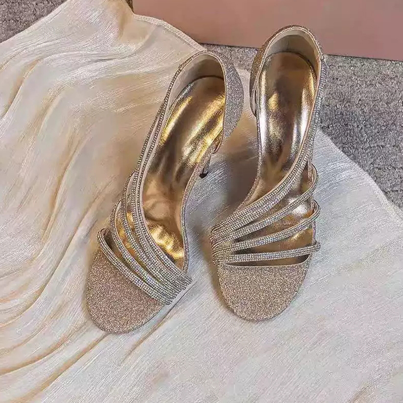 Round Toe Heels Microfiber Leather Leatherette with Rhinestone Women's Party & Evening Prom Shoes