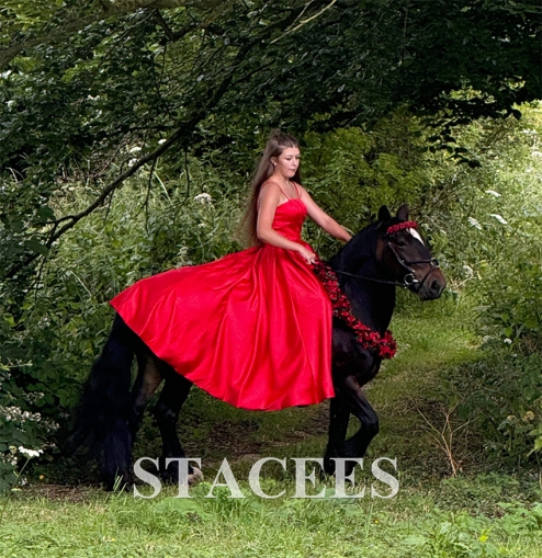 A-line Square Neckline Spaghetti Straps Long/Floor-Length Satin Prom Dress  With Split Pockets - Prom Dresses - Stacees
